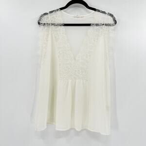 Lovestitch Cream Lace Sleeveless Blouse S‎